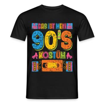 Schlager Mottoparty Das Ist Mein 90er Jahre Kostüm - Männer T-Shirt - Schwarz - Vorne - AI Model Male 178 light (178cm)