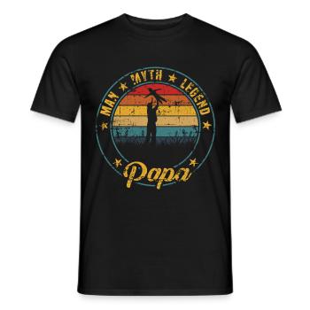"Man Myth Legend Papa" Father's Day Gift Tshirt - Men's T-Shirt - black - Front - AI Model Male 178 light (178cm)