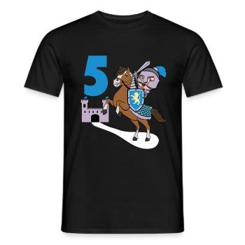 5. Geburtstag Große Geschenkidee für jeden Ritter - Männer T-Shirt - Schwarz - Vorne - AI Model Male 178 light (178cm)