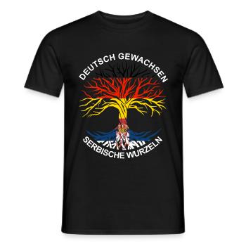 Deutsch Serbisch Deutsch Serbe stolz Geschenk - Männer T-Shirt - Schwarz - Vorne - AI Model Male 178 light (178cm)