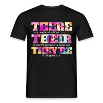 English Teacher Gifts English Class Grammar - Men's T-Shirt - black - Front - AI Model Male 178 light (178cm)