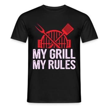 Mein Grill meine Regeln - Männer T-Shirt - Schwarz - Vorne - AI Model Male 178 light (178cm)