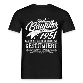 Oldtimer Baujahr 1951 - Männer T-Shirt - Schwarz - Vorne - AI Model Male 178 light (178cm)