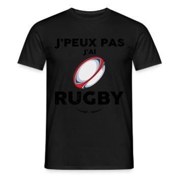 Rugbywoman rugbyman rugby - T-shirt homme - noir - Devant - AI Model Male 178 light (178cm)