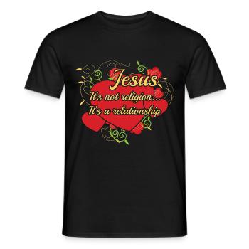 Jesus It's Not Religion It's A Relationship - Men's T-Shirt - black - Front - AI Model Male 178 light (178cm)