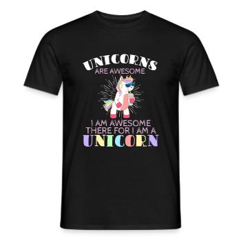 Magic Fairy Tale Colorful Myth Collection Unicorn - Männer T-Shirt - Schwarz - Vorne - AI Model Male 178 light (178cm)