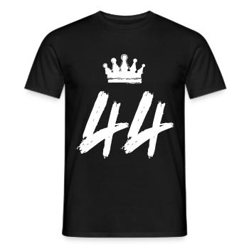44 Zahl Krone - Männer T-Shirt - Schwarz - Vorne - AI Model Male 178 light (178cm)