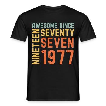 Génial depuis 1977 Année du cadeau d’anniversaire - T-shirt homme - noir - Devant - AI Model Male 178 light (178cm)