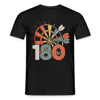 Motifs de fléchettes rétro et jeu de fléchettes vintage 180 fléchettes - T-shirt homme - noir - Devant - AI Model Male 178 light (178cm)
