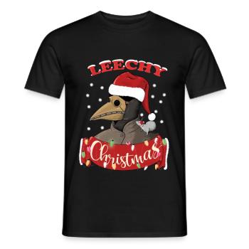 Leechy Christmas Plague Doctor Leech Christmas - Men's T-Shirt - black - Front - AI Model Male 178 light (178cm)