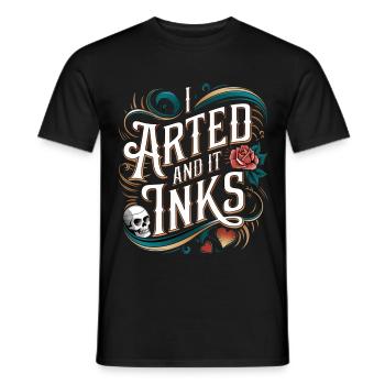 I Arted And It Inks 9 - Männer T-Shirt - Schwarz - Vorne - AI Model Male 178 light (178cm)