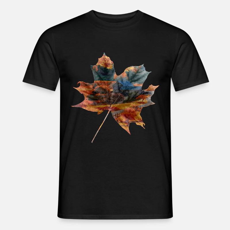 Herbst Blatt Landschaft Geschenkidee - Männer T-Shirt - Schwarz