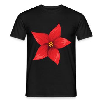 Blume Rot - Männer T-Shirt - Schwarz - Vorne - AI Model Male 178 light (178cm)