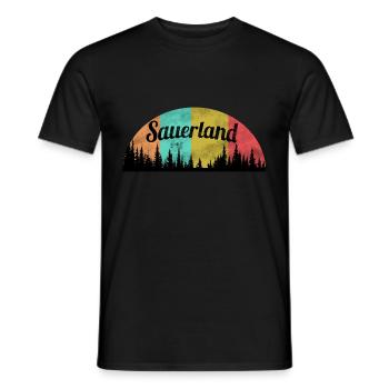 Sauerland - Männer T-Shirt - Schwarz - Vorne - AI Model Male 178 light (178cm)