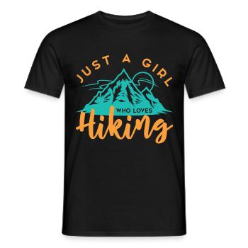 Just A Girl Who Loves Hiking Funny Hiker Adventure - T-shirt homme - noir - Devant - AI Model Male 178 light (178cm)