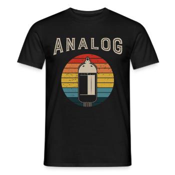 Retro Analog Modular Synthesizer Musician - Men's T-Shirt - black - Front - AI Model Male 178 light (178cm)