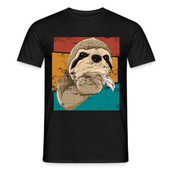 Zoo animal cadeau paresseux - T-shirt homme - noir - Devant - AI Model Male 178 light (178cm)
