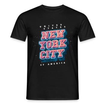 New York City NYC USA America City Font - Men's T-Shirt - black - Front - AI Model Male 178 light (178cm)