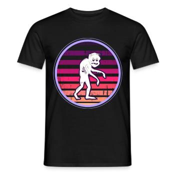 Retro Zombie T-Shirt Oldschool Zombie Apocalypse - Men's T-Shirt - black - Front - AI Model Male 178 light (178cm)