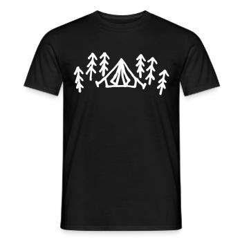 Tent Camping Landscape - Men's T-Shirt - black - Front - AI Model Male 178 light (178cm)