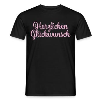 Herzlichen Glückwunsch Geschenkidee - Männer T-Shirt - Schwarz - Vorne - AI Model Male 178 light (178cm)