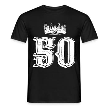 50 number crown - Men's T-Shirt - black - Front - AI Model Male 178 light (178cm)