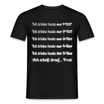 Ich trinke heute nur ein Bier | Bier Tshirt Suff - Männer T-Shirt - Schwarz - Vorne - AI Model Male 178 light (178cm)