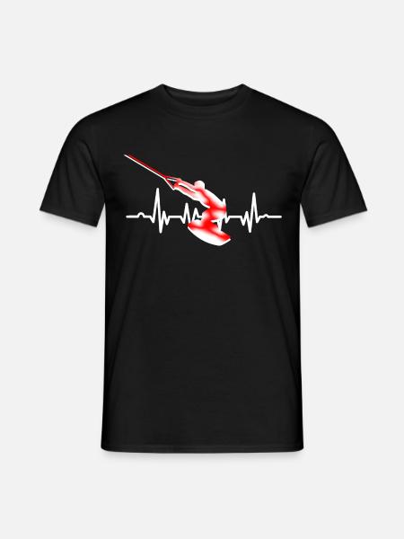 Wakeboard Wind Surf Cadeau Battement de Coeur - T-shirt homme - noir