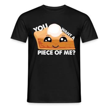 Kawaii Pumpkin Pie Lovers You Want a Piece - Men's T-Shirt - black - Front - AI Model Male 178 light (178cm)