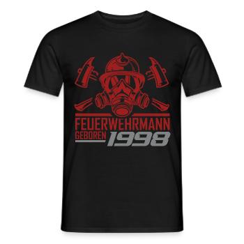 Feuerwehr Feuerwehrmann 1998 Geboren Geburtstag - Männer T-Shirt - Schwarz - Vorne - AI Model Male 178 light (178cm)
