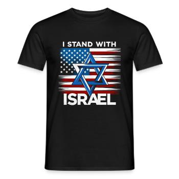 I Stand With Israel Patriotic - Men's T-Shirt - black - Front - AI Model Male 178 light (178cm)