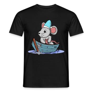 Maritime Mouse Rodent Boat Cruise Travel Child - Men's T-Shirt - black - Front - AI Model Male 178 light (178cm)