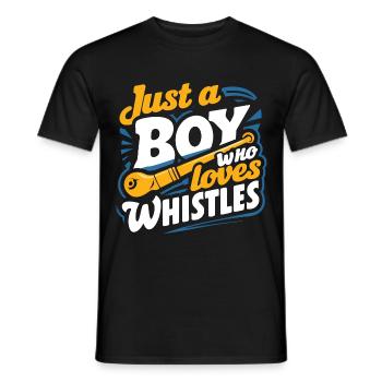 Sifflet en étain - T-shirt homme - noir - Devant - AI Model Male 178 light (178cm)