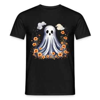 Cute little ghost - Men's T-Shirt - black - Front - AI Model Male 178 light (178cm)