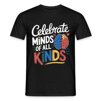 Celebrate Minds of All Kinds Neurodiversity Proud - T-shirt homme - noir - Devant - AI Model Male 178 light (178cm)