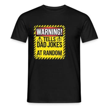 Warnung erzählt Papa Witze nach dem Zufallsprinzip - Männer T-Shirt - Schwarz - Vorne - AI Model Male 178 light (178cm)