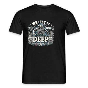 Sporttauchen - Wir mögen es tief - Männer T-Shirt - Schwarz - Vorne - AI Model Male 178 light (178cm)