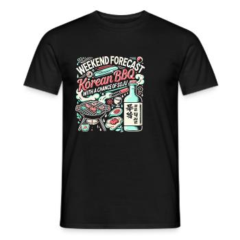 Wochenendvorhersage Koreanisches BBQ mit einer - Männer T-Shirt - Schwarz - Vorne - AI Model Male 178 light (178cm)