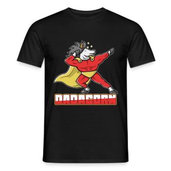 Fête des pères papa papa cadeau super licorne - T-shirt homme - noir - Devant - AI Model Male 178 light (178cm)