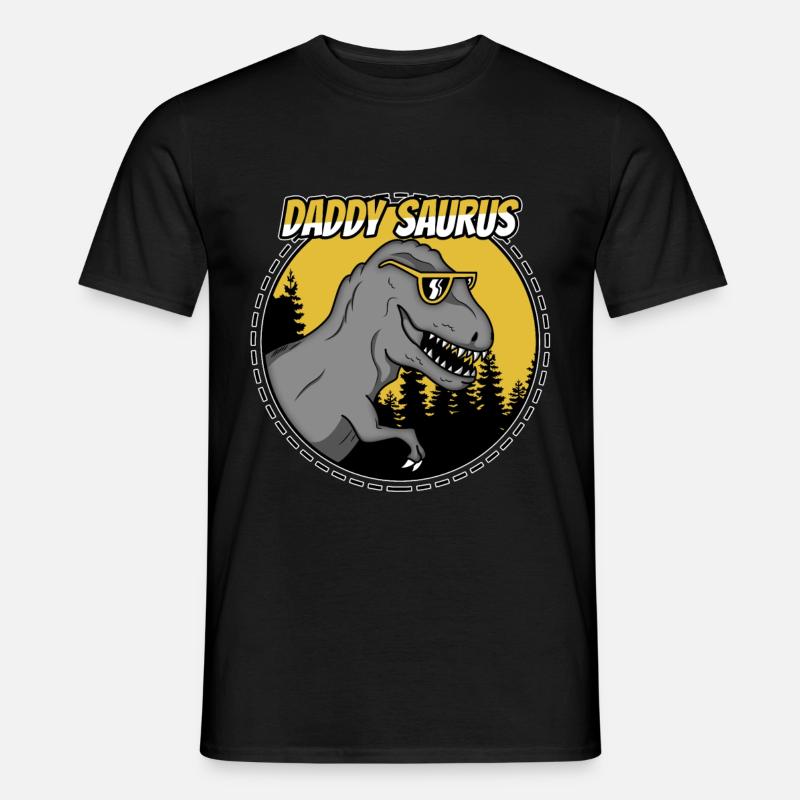 Father's Day Dad Daddy TRex T-Rex dinosaur gift - Men’s T-shirt - black