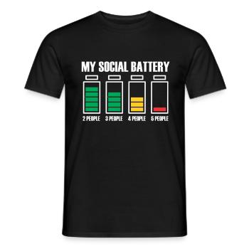 Introvertiert Social Battery Geschenkidee - Männer T-Shirt - Schwarz - Vorne - AI Model Male 178 light (178cm)