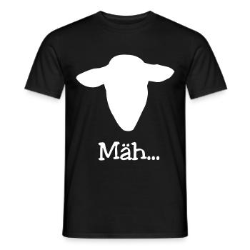 Sheep's Head T-Shirt Gift Funny Saying Mäh - Men's T-Shirt - black - Front - AI Model Male 178 light (178cm)
