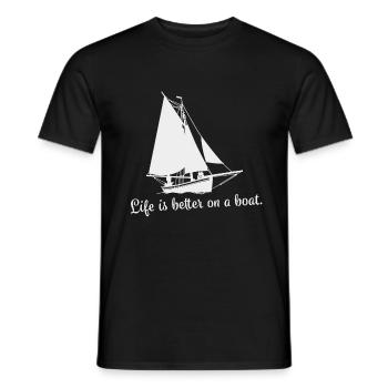 Voilier à voile - T-shirt homme - noir - Devant - AI Model Male 178 light (178cm)