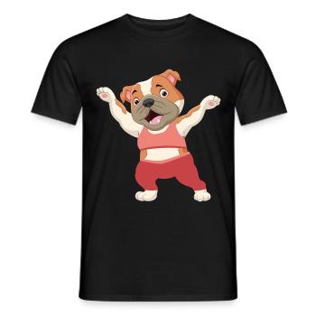 Chien fitness gym chien de sport - T-shirt homme - noir - Devant - AI Model Male 178 light (178cm)