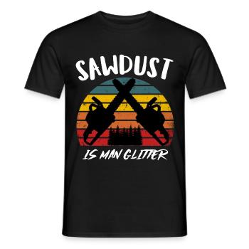 Skovhugger, Savsmuld er mand glitter, Funny motorsav - Mænd T-shirt - sort - Foran - AI Model Male 178 light (178cm)