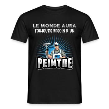 Peintre profession idée cadeau humour - T-shirt homme - noir - Devant - AI Model Male 178 light (178cm)