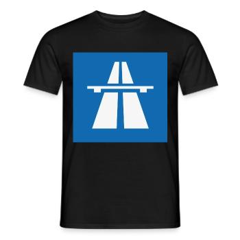 Verkehrszeichen "Autobahn" - Männer T-Shirt - Schwarz - Vorne - AI Model Male 178 light (178cm)