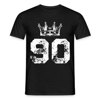 90 Number crown - Men's T-Shirt - black - Front - AI Model Male 178 light (178cm)