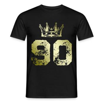 90 Number crown - Men's T-Shirt - black - Front - AI Model Male 178 light (178cm)