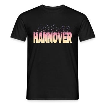 Hanovre Allemagne Ville Police Oiseaux Skyline - T-shirt homme - noir - Devant - AI Model Male 178 light (178cm)